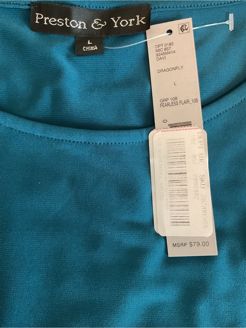 Preston & York Fearless Flair Long Sleeve Top NWT Size Large - Picture 10 of 14